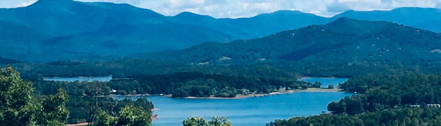 Lake Chatuge in the GA Blue Ridge Mountains—the serene home of Rhonda’s HSP Retreat.